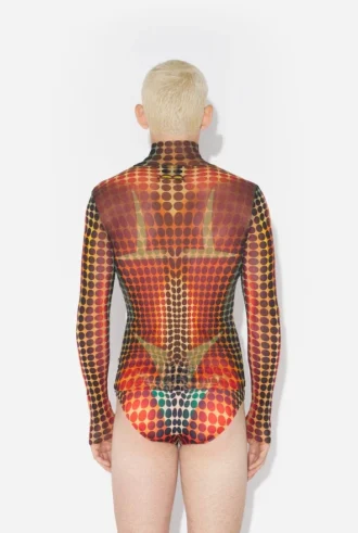 Reedição – Top de malha com bolinhas castanhas